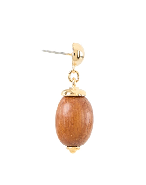 Exquisite Gold - Plated Wood Drop Earrings for Daily Wear
