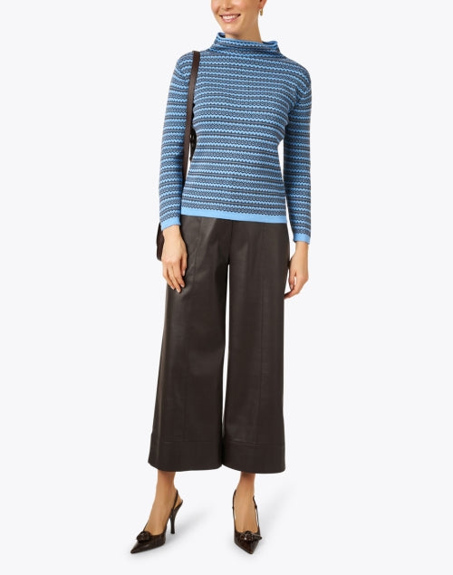 Odele Cropped Wide-Leg Brown Faux Leather Women's Pants