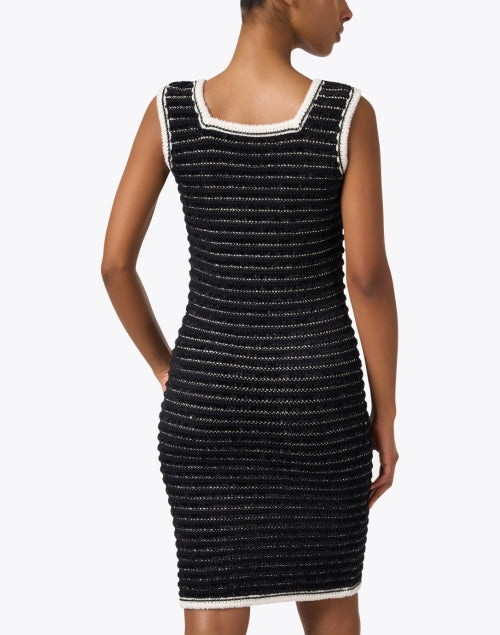 Elegant Black and Ecru Tweed Mini Dress for Special Occasions