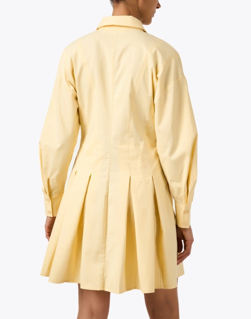 Finley Mini Yellow Shirt Dress with Pleated Skirt