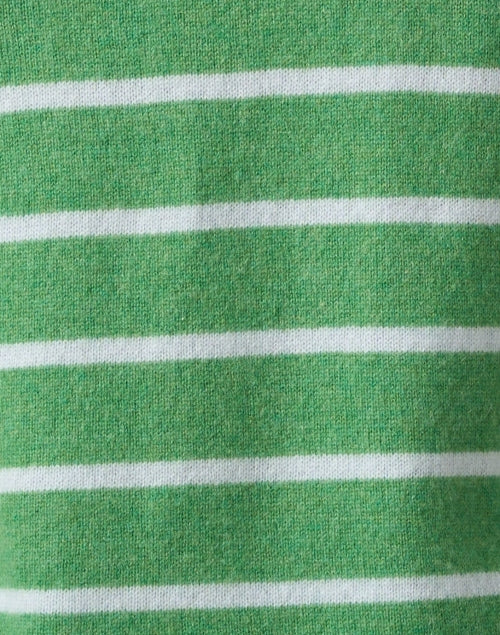 Lightweight Green Striped Crew Neck Cashmere Sweater for Spring and Summer