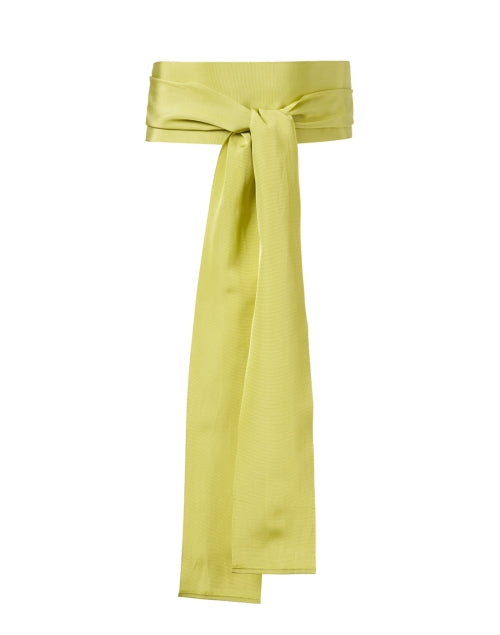 Stylish Lime - Green Wide - Ribbed Self - Tie Cotton Blend Belt from Sara Roka
