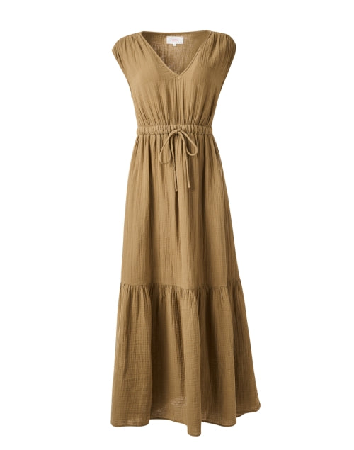 Comfortable Cotton Voile Rosalie Brown Relaxed Dress