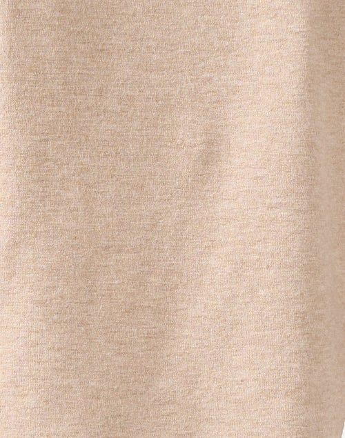 Soft Beige Semi - Relaxed Sleeveless Knit Top with Flattering Crew Neck