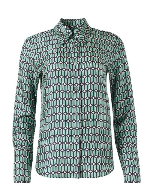 Stylish Murano Geometric Multi - Print 100% Silk Blouse