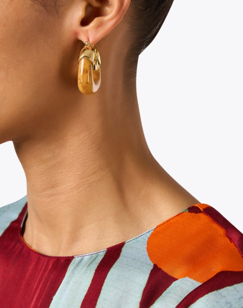 Organic Mocha Brown Fashion Hoop Earrings for Women