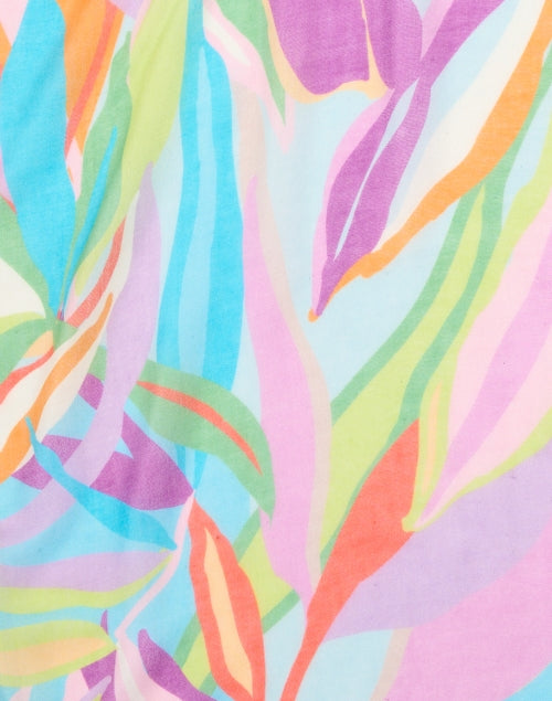Luxurious Palm Patterned Silk-Cashmere Blend Scarf - A Fashionable Neck Accessory