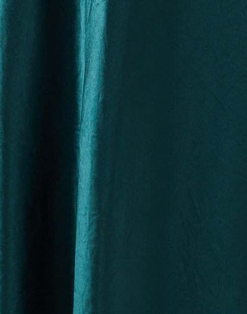 Stylish Jade Green Satin Slip Midi A-Line Skirt