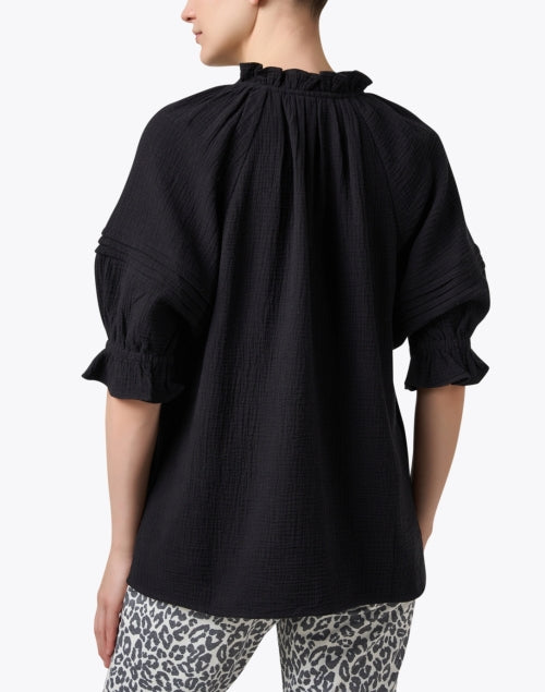 Stylish Billie Black Cotton Women's Top with Feminine Details