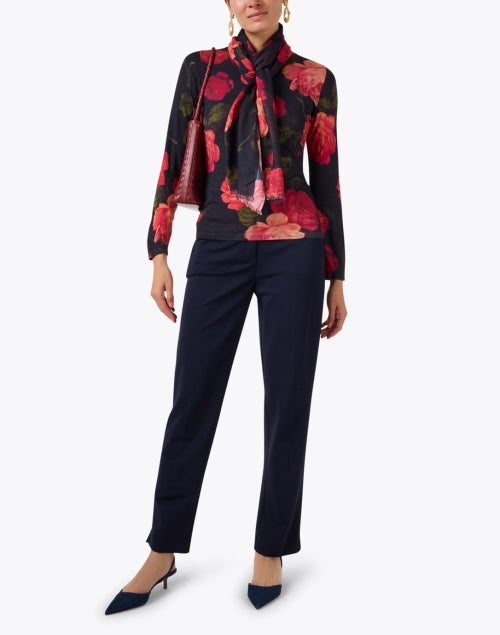 Elegant Rose - Printed Luxurious Bamboo, Cashmere & Silk Blend Sweater