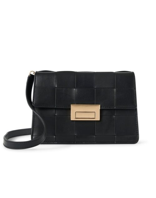 Exquisite Delphine Black Leather Multi - Style Bag