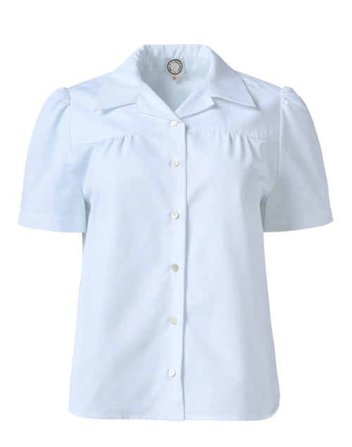 Elegant Constance Pure White Cotton Button - Front Shirt