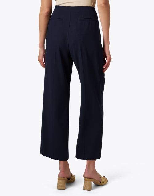 LK Bennett Retro-Inspired Wide-Leg Navy Parker Trouser