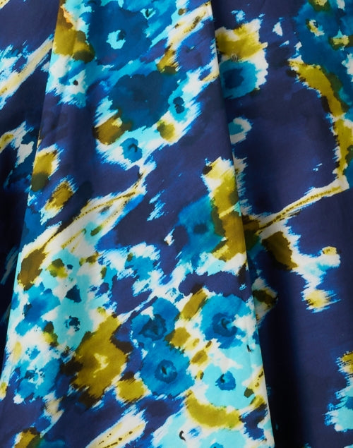 Stylish Davida Blue Multi - Print 100% Cotton Shirt Dress for Women
