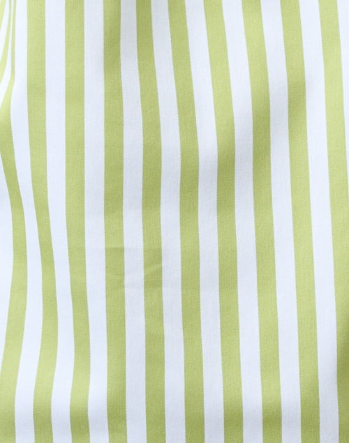 Stylish Green and White Striped 100% Cotton Margot Top for Sunny Days