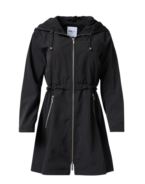 Stylish Black Long-Sleeved Hooded Parka for Spring