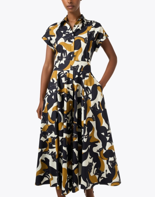 Stylish Sara Roka Danielle Fox Motif A-Line Maxi Dress