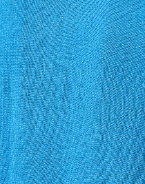 Stylish Lightweight Blue Knit Mock Neck Sleeveless Top
