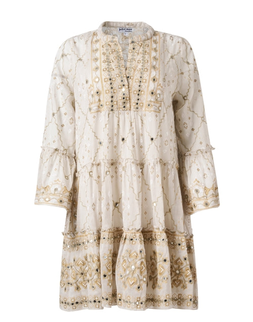 Juliet Dunn's Beige Mosaic Patterned Women's Summer Dress