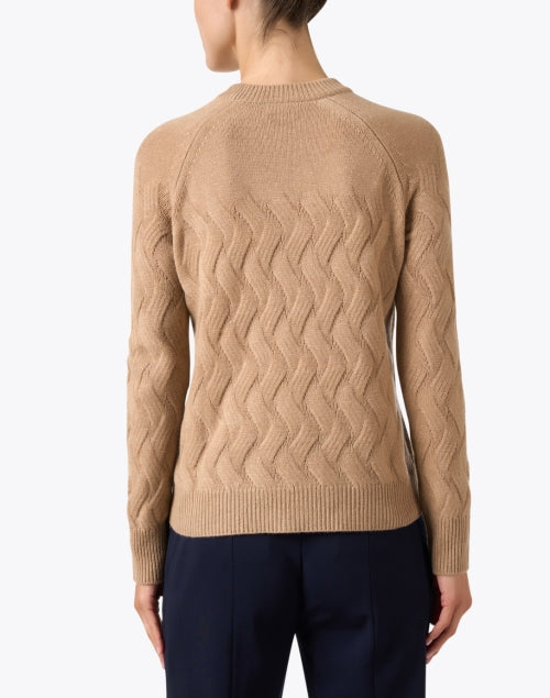 Luxurious 100% Cashmere Camel Cable - Knit Sweater for Versatile Wear