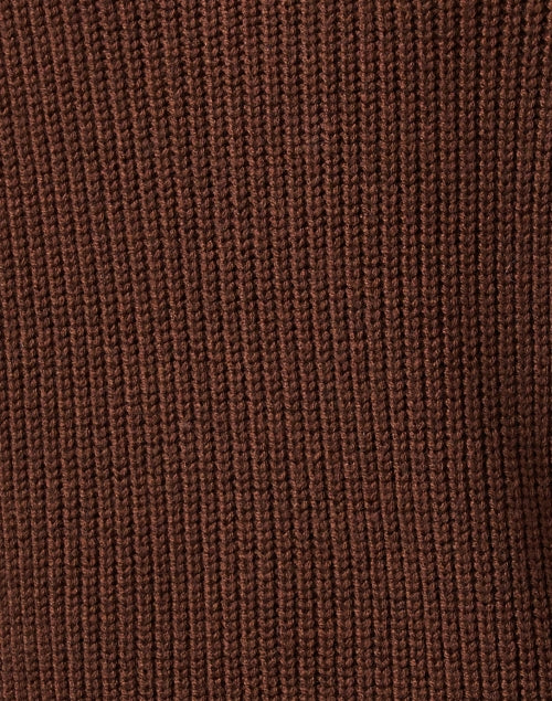 Luxurious 100% Brown Wool Collared Cardigan for Timeless Style