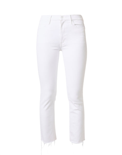 Stunning Stretch White Ankle Fray Straight - Leg Denim Jeans
