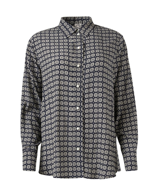 Stylish Maureen Navy and White Printed Women's Shirt