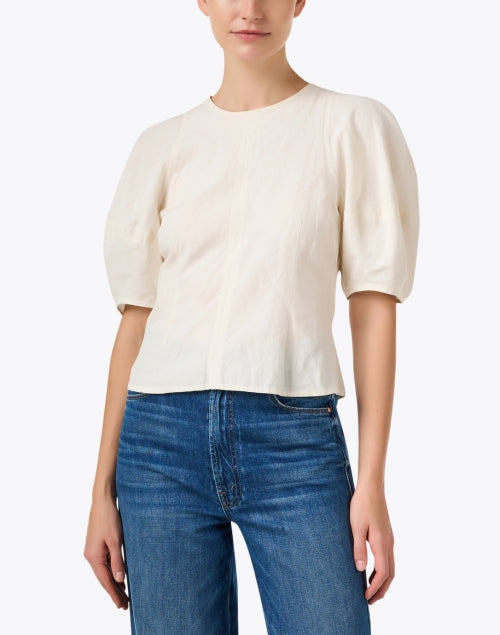 Apiece Apart Lino Lightweight Cream Cotton Blend Women's Top for Various Styling