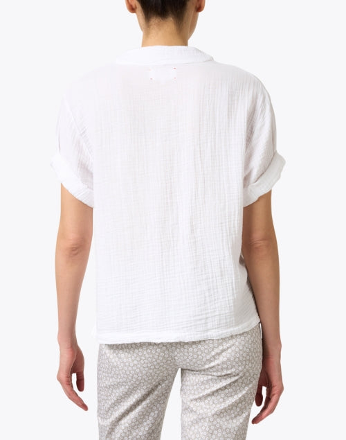 Avery Women's Lightweight White Cotton V-Neck Summer Top