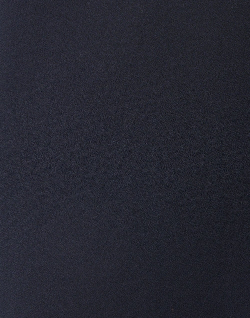 Navy-colored Crepe Material Bias-cut Straight-leg Pants