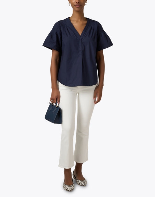 Stylish A.P.C. Ambre Navy 100% Cotton Flattering Blouse
