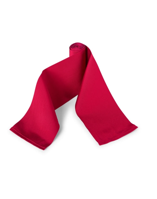 Stylish Magenta Wide Ribbed Cotton Blend Self - Tie Belt