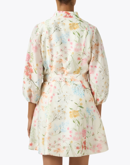 Ivory Floral Printed Women's Mini Dress - Valencia Style