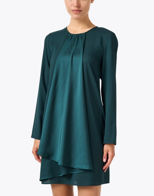 Emporio Armani's Stunning Jade Green Drape Front Women's Dress for All-Day Style