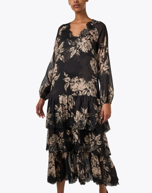 Stunning Anastasia Black Floral Dress with Belt for Versatile Style