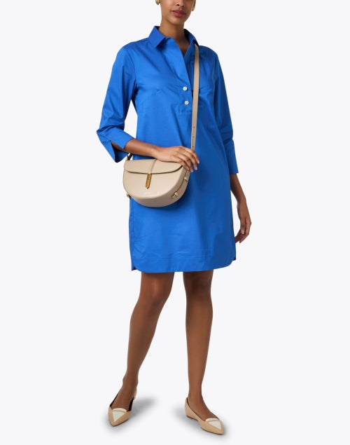 Stylish Aileen Blue Cotton Women's Shirt Dress for Casual Wear