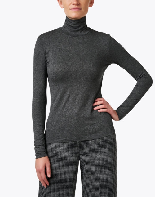 Multi-functional Grey Turtleneck Women's Top for All Seasons