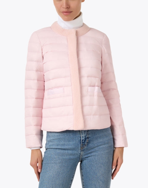 Light Pink Fashionable Cortland Park Down Feather Filled Puffer Jacket for Seasonal Wear