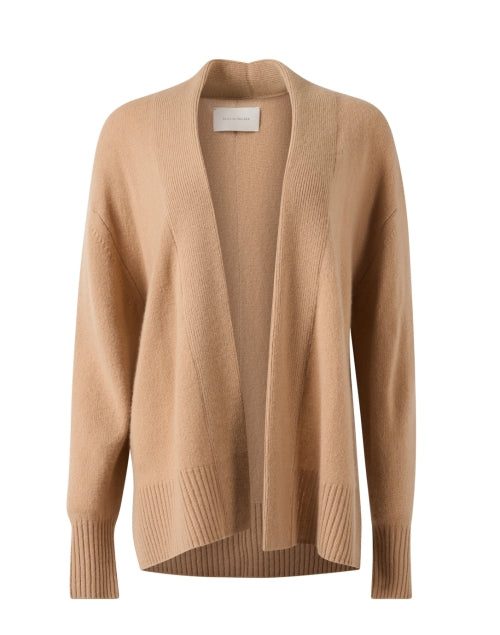 Stylish Amber Camel-Colored Cashmere Women's Cardigan for Layering