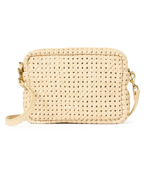 Cream Leather Midi Crossbody Sac Bag for All - Day Chic