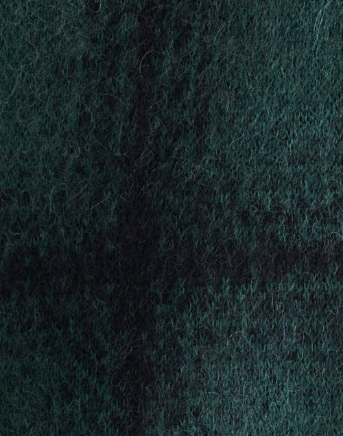 Vibrant Green Plaid Funnel Neck Relaxed Sweater