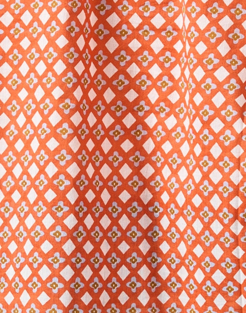 Ro's Garden Rachel Women's Geometric Print Orange Blouse for Weekday Wear