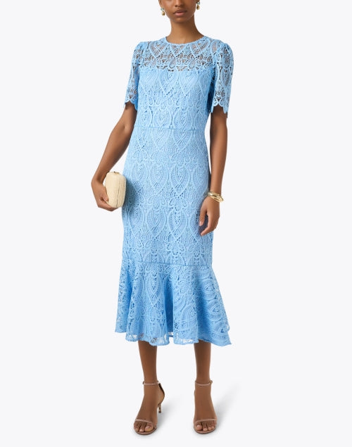 Stunning Darcy Blue Lace Midi Dress for Special Occasions