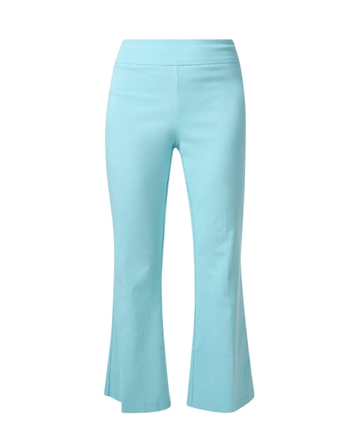 Stretchable Pull-On Flared Turquoise Crop Pants for All-Day Comfort