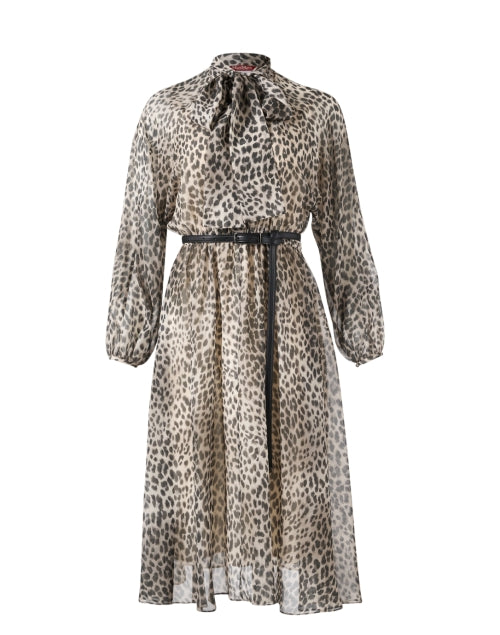 Max Mara Studio Glizia Leopard Print Silk Midi Dress for Women