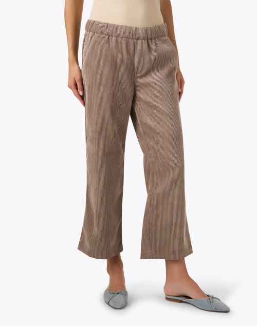 MAC Jeans Chiara Ankle-Length Pull-On Brown Corduroy Women's Pants