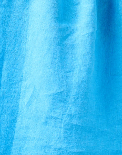 Electric Blue Breezy Linen Classic Shirt Top for New Season