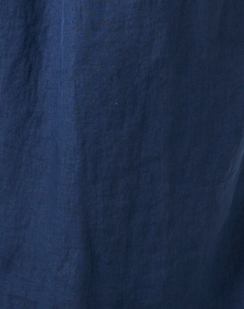 Navy Blue Linen Casual Shirt Dress for Rory Style