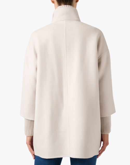 Stylish Beige Wool and Cashmere Blend Women's Winter Outerwear Coat