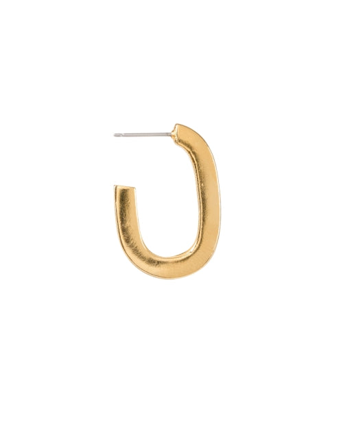Stylish Gold Matte Oval Hoop Earrings for Everyday Elegance